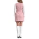 thumbnail image 3 of Allegra K Vestido de Suede para Mujer con Cuello Redondo, Cierre Frontal, Cintura con Cinturón M Rosa, 3 of 6