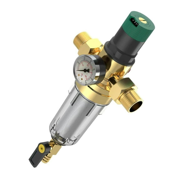 DN15/DN20 Water Pressure Reducer with Integrated Filter and Gauge Rustproof Prefilter Water Pressure Regulator Valves