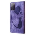 thumbnail image 4 of For Samsung Galaxy S20 FE 5G 6.5" Cat Patterned Embossed Strong Magnetic Attachment/Closure, Card Slots/Pocket, PU Leather Flip Wallet Case ﻿,Purple,For Galaxy S20 FE 5G, 4 of 8