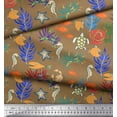 thumbnail image 3 of Soimoi Polyester Crepe Fabric Coral,Fish & Sea Turtle Ocean Printed Fabric 1 Yard 52 Inch Wide, 3 of 3