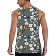 thumbnail image 3 of Xecao Flowers and Bee Men's Tank Top Workout Quick Dry Sleeveless Gym Jogging Muscle Shirts Summer Swim Beach Tops, 3 of 9