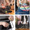 thumbnail image 4 of Ensemble d'Instruments de Musique Triangulaire 3 Pcs Instrument de Percussion Triangulaire avec Batteur et Poignée en Caoutchouc Instruments Musicaux Éclairants pour Enfants Oreilles, 4 of 5