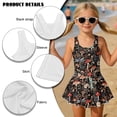 thumbnail image 4 of DISNIMO Girls One Piece Swimsuits Mushroom Dragonfly Print Kids Sleeveless Bathing Suit Skirted U Neck Swim Dress Quick Dry Swimwear for Hawaiian Summer Beach Pool Party, 4 of 8