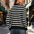 thumbnail image 5 of Hilenly Womens Striped Cardigan Sweaters Long Sleeve V Neck Lightweight Open Front Button Down Knit Cardigans, 5 of 8