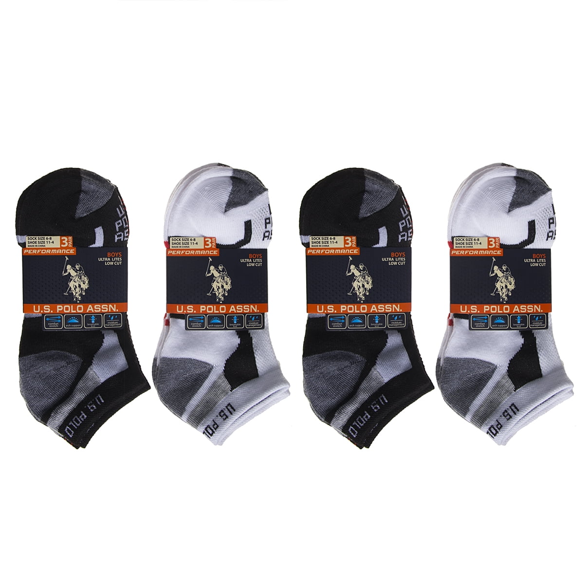 US Polo Assn. 12 Pairs US Polo Assn Low Cut No Show Ankle Socks For