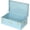 Blue, variant on Decorative Metal Box, Home Storage Organizer with Lock Hole and Handle, Toy Box for Kids, 23.8X14.2X9.5 Inches (White)