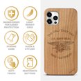 thumbnail image 4 of Case Yard Wooden Case Outside Soft TPU Silicone, Slim Fit Shockproof Wood Protective Phone Cover for Girls Boys Men and Women, Supports Wireless Charging Navy 1 Design case for iPhone-11-Pro, 4 of 7