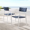 thumbnail image 7 of Raleigh Outdoor Patio Aluminum Armchair Set of 2 White Navy, 7 of 7