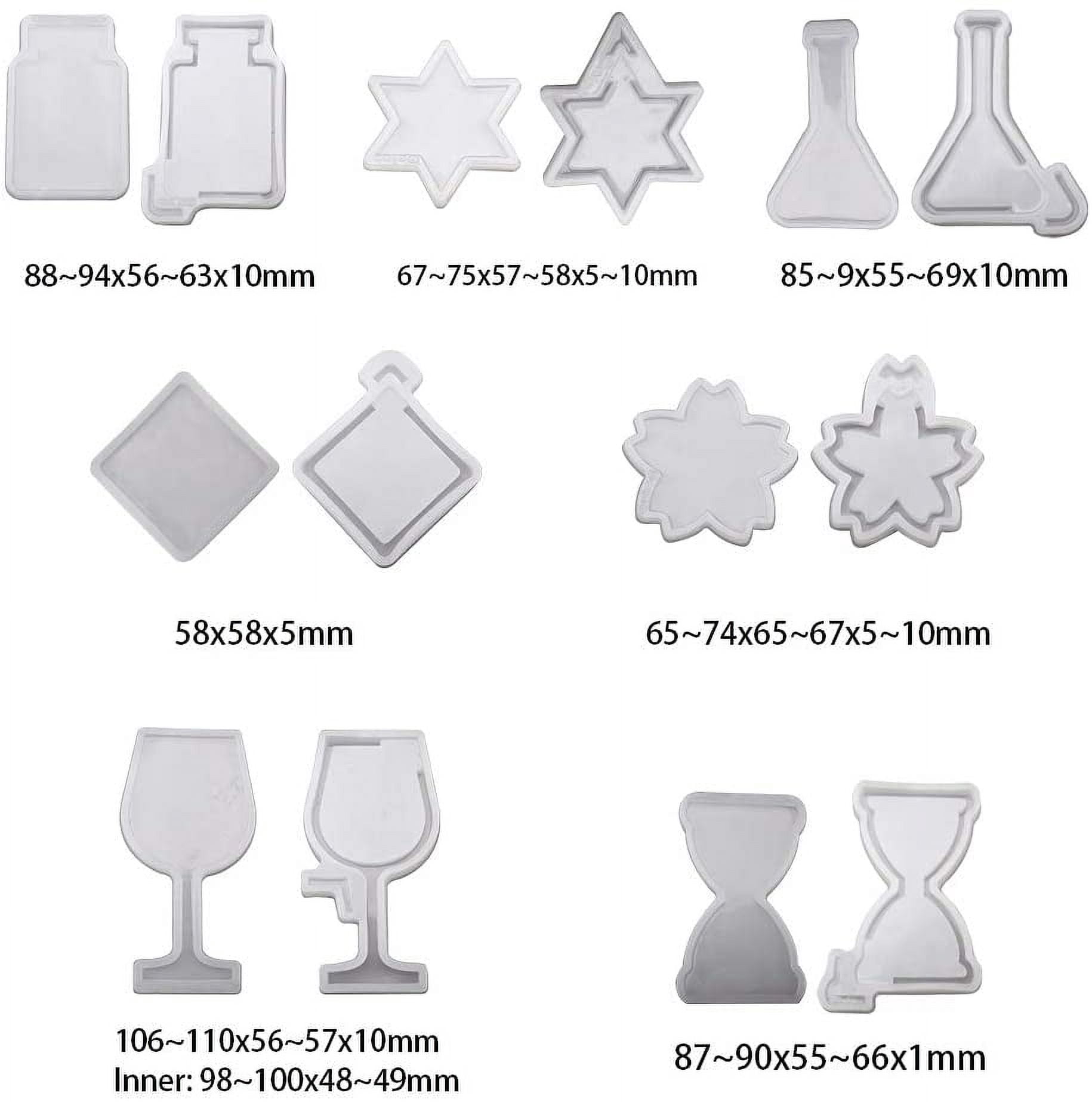 Cup Mat Silicone Molds Resin Casting Molds For UV Resin Epoxy Resin Jewelry Making with Disposable Plastic Transfer Pipettes and Disposable Latex Finger Cots White