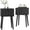 Black, variant on Nightstand Set of 2, Small Bed Side Table with Arch Door, Mid- End Table for Bedroom, Black