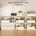 thumbnail image 3 of Large Closet Organizers and Storage Bins - 6 Pack Trapezoid Storage Baskets for Shelves, Foldable Fabric Baskets with Handles Ideal for Closet, Basket, Wardrobe and Shelf Storage, Beige, 3 of 3