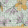 thumbnail image 2 of Ambesonne Floral Fabric by the Yard Microfiber, Lily Blossoms Wild Spring, 1 Yard, Lavender Dark Peach, 2 of 2