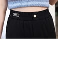 thumbnail image 6 of Women's Black Slim Fit Casual Pants, Thin Knit Stretch Fit Tapered Pants, Fashionable Tight Harem Pants for Summer, 6 of 7