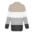 thumbnail image 3 of Lmnyox Striped Golf Shirt for Women 3/4 Length Sleeve Collared Button Tops Summer Dressy Casual T Shirts, 3 of 5