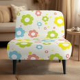 thumbnail image 2 of HELLHERO Pastel Floral Print Elastic Armless Accent Chair Protector with Anti Stain, Decorations Armless Chair Slipcover, 2 of 8