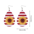 thumbnail image 2 of BNNG Independence Day Earrings for Women, USA American Flag Dangle Drop Boho Earrings For Women Patriotic 4th Of July Independence Day Gift Sunflowers Stripe Splice PU Leather Vintage Earrings, 2 of 4