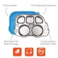 thumbnail image 4 of Innobaby Stainless Bus Plate With Sectional Lid The Original Leak-Resistant Divided Platter Mom Invented Fun Shape Dish Din Din Smart For Babies Toddlers And Kids Bpa Free Plate Blue 2 Pack, 4 of 4