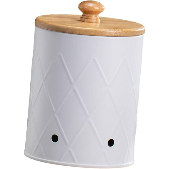QAQ-Vegetables Storage Bin Potato Onion Garlic Storage Bin Farmhouse Containers Fresh Vegetable Keeper for Counter Restaurant, White Small！