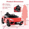 thumbnail image 2 of Costway 12V Electric Kids Ride On Car with Remote Control Wireless Connection Lights Red, 2 of 10
