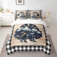 thumbnail image 2 of YST Ensemble de Literie Rustique de Ferme 7 Pcs avec Draps, Taille Grand, Polyester, 2 of 5