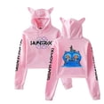 thumbnail image 1 of Sudadera corta con capucha y orejas de gato de Demon Hunters KPop, estilo grupo femenino, bonita sudadera corta con capucha y corte holgado., 1 of 5