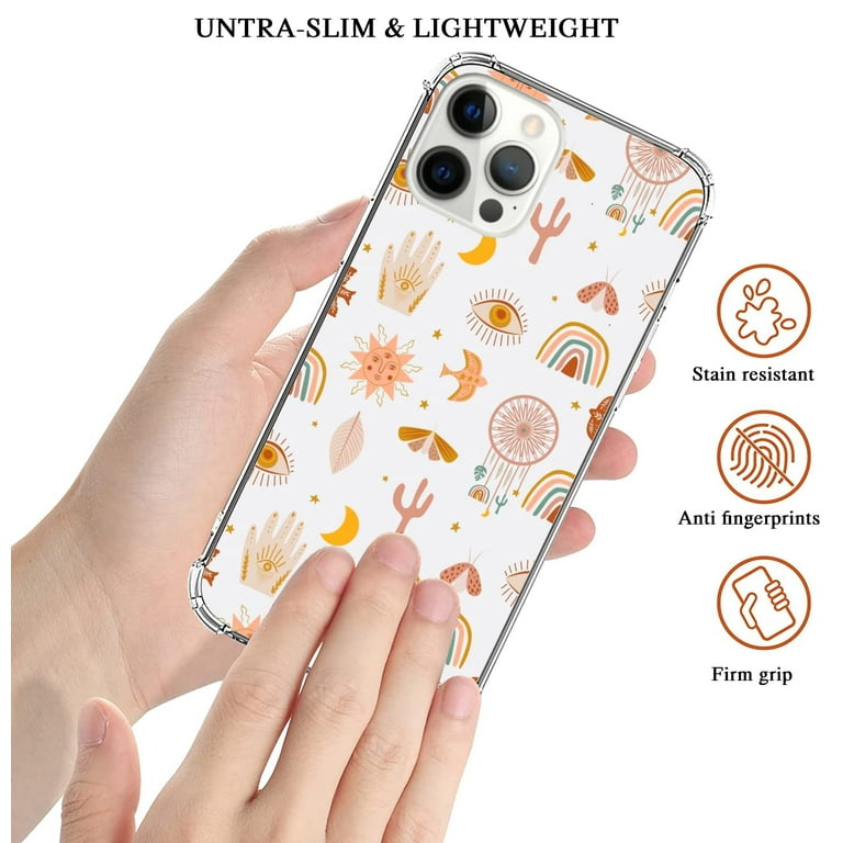 Boho Rainbow Sun and Moon Case for iPhone 11 Pro,Aesthetic Art