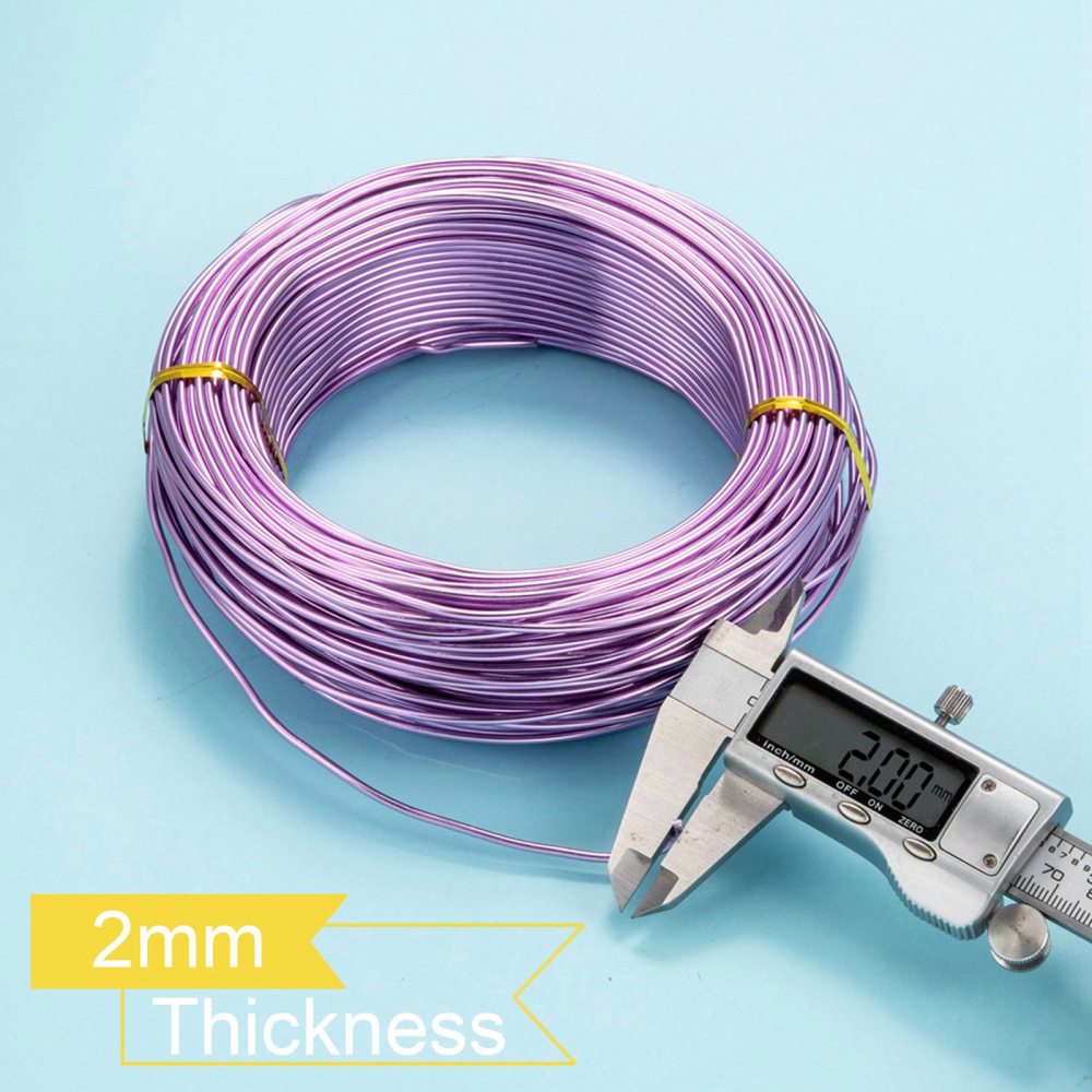 500gs Aluminum Wire Bendable Metal Craft Wire Flexible Craft Wire for Beading Jewelry Craft Making Medium Orchid 12 Gauge 2.0mm 55m/500g