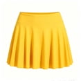 thumbnail image 3 of Girls Tennis Skirts, Casual Cute Kids Girls Athletic Skorts with Pocket Liner, 2 in 1 High Waist Workout Sports Quick Dry Running Shorts(Yellow,5-6 Years), 3 of 3