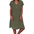 thumbnail image 2 of Tshirt Dress Women Summer Plus Size Short Sleeve V Neck Lightweight Casual Mini Dresses T Shirt Dresses for Women, 2 of 8