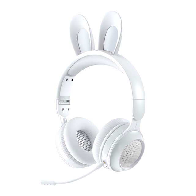 Tarjeta plegable que brilla intensamente dibujos animados teléfono móvil ordenador Universal Orejas de conejo auriculares inalámbricos Bluetooth auriculares femeninos