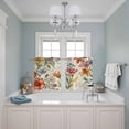 thumbnail image 3 of Summer Botanical Kitchen Curtains Small Short 39 Inch Length, Vintage Watercolor Flower Palnt Grommet Top Bedroom Living Room Curtains, Light Filtering Cafe Curtain Drapes 2 Panels Set 55''x39'', 3 of 9