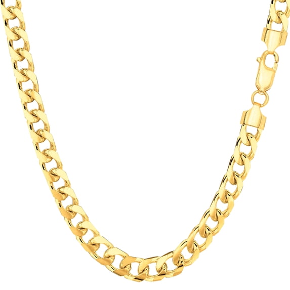 14k Yellow Gold Miami Cuban Link Chain Necklace, Width 5mm, 24"