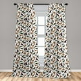 thumbnail image 5 of Ambesonne Jurassic Curtains, Wild Enormous Museum, Pair of 28"x63", Dark Orange Burgundy, 5 of 5