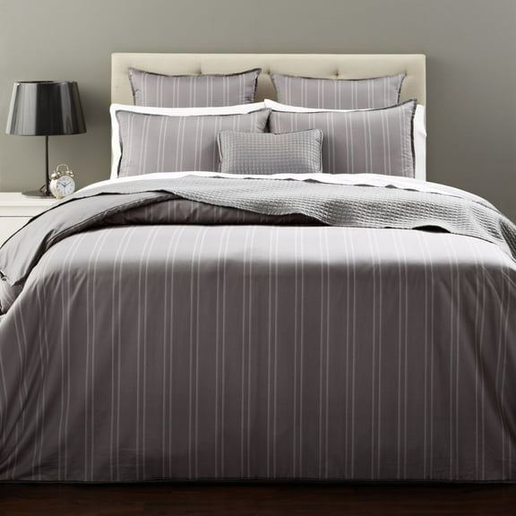 Hudson Park Shadow Stripe 500TC Duvet Cover, Twin