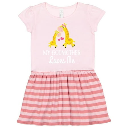 

Inktastic My Godmother Loves Me Giraffe Gift Toddler Girl Dress