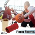thumbnail image 2 of Unique Bargains 40pcs Breathable Finger Sleeves Thumb Braces Support Elastic Compression Protectors Red Beige, 2 of 6