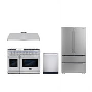 Cosmo COS-EPGR486G 48 in. Gas Range & Range Hood & Dishwasher & Refrigerator Set