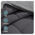 thumbnail image 3 of Full Comforter - Reversible Colors - Goose Down Alternative - Ultra-Soft - Premium 1800 Series - All Season Warmth - Bedding Comforter (Full, Grey/Forged Iron Grey), 3 of 9