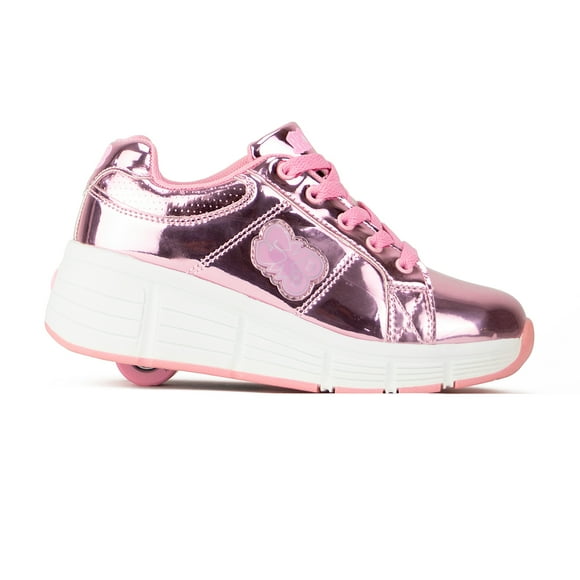 Tenis Patín Skate Speed Rollers Rosa Shine Con Rueda Retráctil Para Niña