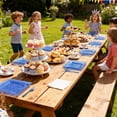 thumbnail image 3 of WELLIFE FESTIVE 200 Pcs Deep Blue Glitter Dessert Plates, Plastic Square Plate Includes 100 Dessert Plates & Forks for Wedding, Party, 3 of 7