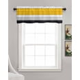thumbnail image 3 of Farmhouse Yellow Kitchen Valances for Windows Farmhouse Linen Window Valance Curtain for Living Room Window Treatment Gradient Black White Wood Grain Retro Valance Rod Pocket Topper, 60 x 18 Inch, 3 of 6