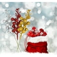 thumbnail image 4 of Zukuco 12PCS Christmas Glitter Berries Stems , Foam Artificial Berry Picks Glitter Sprays Artificial Berry Picks Holly Berry Twig for Xmas Tree Decor (Red), 4 of 7