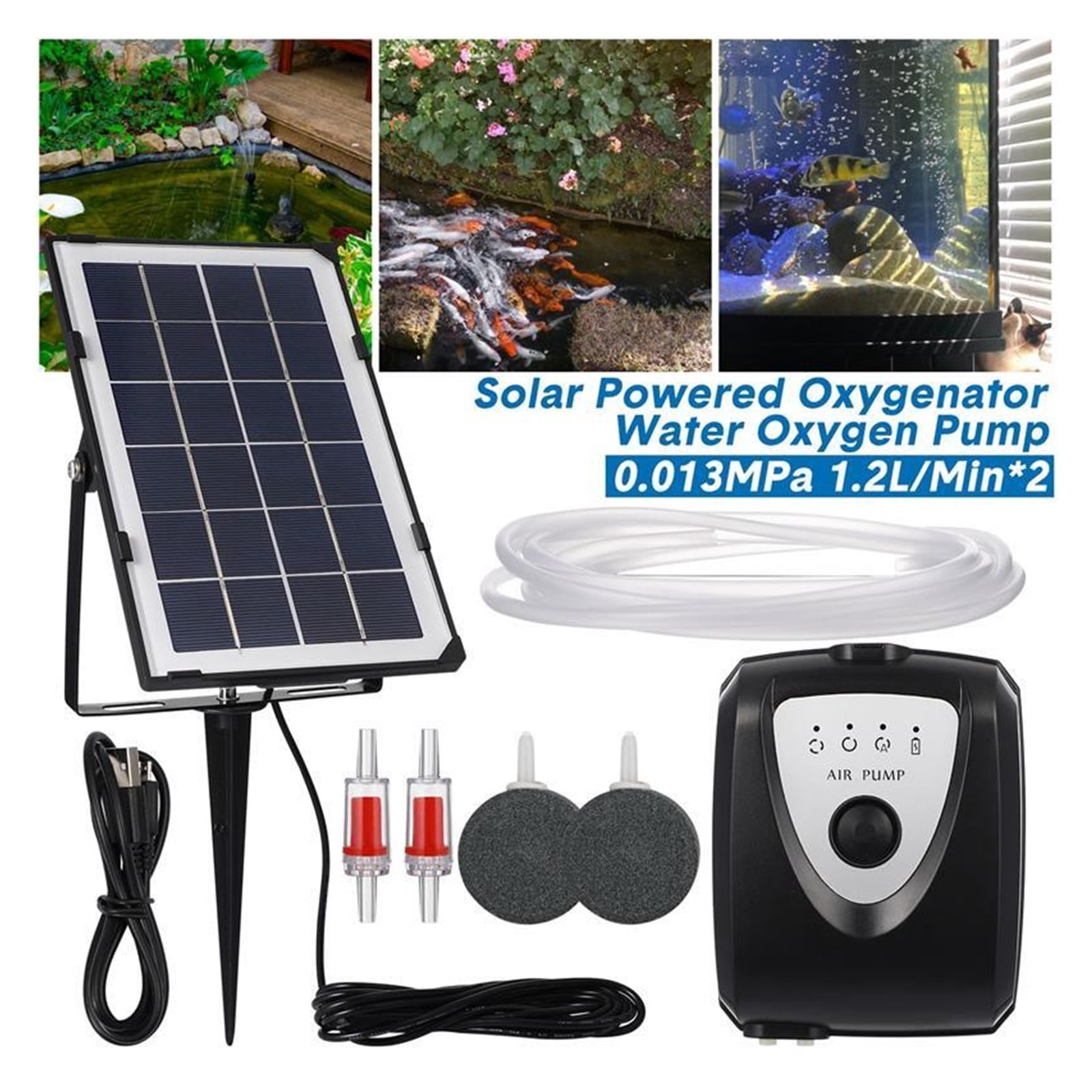Pump Pond Aerator Air Solar Set Solar Power Air Pump Aerator Set Oxygenation Equipments For Aquarium Fish Tank Garden Pond ,Water Circulation