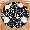 thumbnail image 2 of Waterproof Round Tablecloth Fitted with Elastic Edge, Vintage Mushroom and Woodland Mushroom Prints, Durable Vinyl with Backing for Indoor and Outdoor Use, 2 of 2