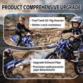 thumbnail image 6 of 49cc 2-Stroke Kids Dirt Bike, Gas Powered Mini Dirt Bike for Boys and Girls 5-13, Motorcycle with 25mph Max Speed, 2.5-10" Off Road Tires, Front and Rear Suspension & Dual Disc Brakes, Blue, 6 of 8