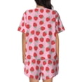 thumbnail image 3 of Naloa Hand Drawn Strawberry Women's Short-Sleeved Pajama Set, Loungewear, Summer pajamas, Breathable Cozy - XX-Large, 3 of 9