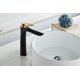 thumbnail image 3 of Grifo de lavabo de una sola palanca Grifo de baño superior alto Tema negro Manija de cromo dorado Grifo de una sola manija de latón JFHHH pequeña, 3 of 5