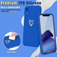 thumbnail image 3 of Compatible con iPhone Xr Funda de 6.1 pulgadas para mujeres y niñas, Lindo corazón de amor de lujo [Cubierta protectora de lente de cámara completa suave antiarañazos] Silicona Girly S, 3 of 5