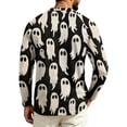 thumbnail image 5 of Mens Halloween Shirt Raglan Long Sleeve Crew Neck Funny Ghost Graphic Comfortable Casual Halloween Costumes, 5 of 5