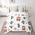 thumbnail image 2 of Homewish Kids Children Cartoon Highland Cattle Bedding Comforter Set 7-Piece,Botanical Green Cactus King Bedding Sets,Kawaii Western Farmhouse Animal Ultra Soft Bed Sheets,Luxury Bedroom Decor, 2 of 8